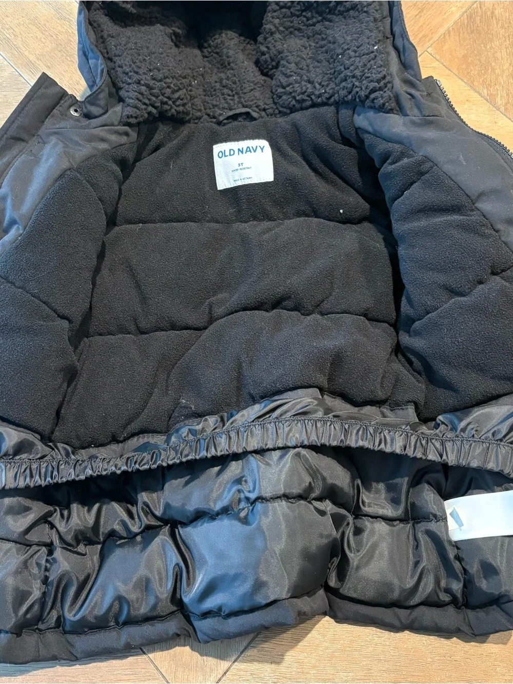 Old Navy Kids Black Hooded Winter Coat Size 3T